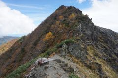 八本歯のコルで振り返り見る八本歯の頭