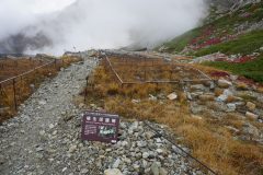 北岳山荘への途中にある植物保護柵